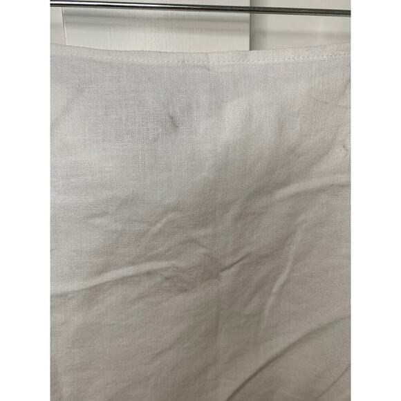 Show Me Your Mumu Iva Wrap Skirt in White Linen Small Lined Fringe Lace Tie - Picture 3 of 4